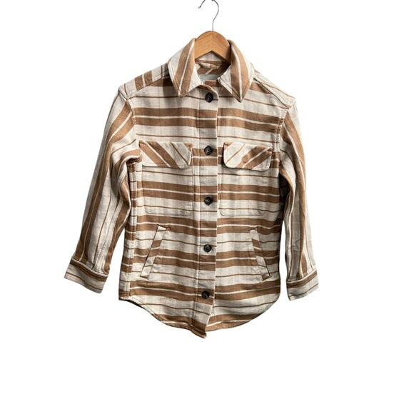 EVERLANE The Oversized Shirt Jacket Camel Plaid 100% Cotton Size XS - Picture 4 of 8